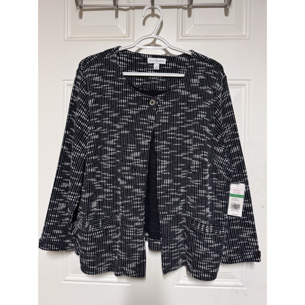 Kim Rogers Black & White Blazer Jacket NWT